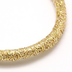 Gold Girl's Hair Accessories, Nylon Thread Elastic Fiber Hair Ties, Ponytail Holder, Gold, 44mm