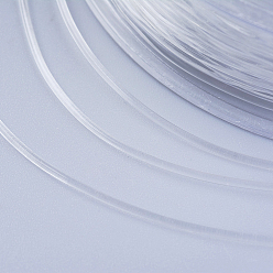White Japanese Round Elastic Crystal String, Elastic Beading Thread, for Stretch Bracelet Making, White, 0.8mm, 50yards/roll, 150 feet/roll