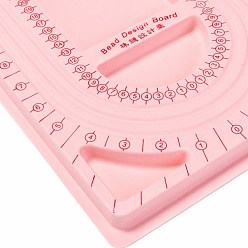 Pink Plastic Bead Design Boards for Necklace Design, Flocking, Rectangle, 9.45x12.99x0.39 inch, Pink
