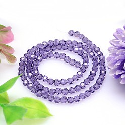 Medium Purple Imitation Austrian Crystal Bead Strands, Grade AAA, Faceted(32 Facets) Round, Medium Purple, 8mm, Hole: 0.9~1mm, about 50pcs/strand, 15.7 inch