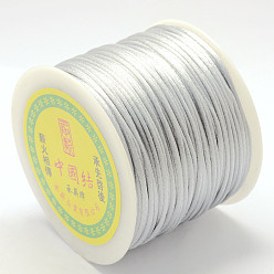 Светло-серый Нейлоновая нить, гремучий атласный шнур, светло-серый, 1.5 мм, около 100 ярдов / рулон (300 футов / рулон)