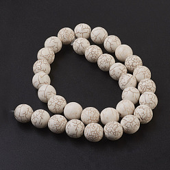 Magnesite Synthetic Magnesite Beads Strands, Round, 12mm, Hole: 1.5mm, about 490pcs/1000g