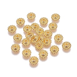 Golden Tibetan Style Spacer Beads, Lead Free and Cadmium Free, Golden, about 11mm in diameter, 5mm thick, hole: 3mm