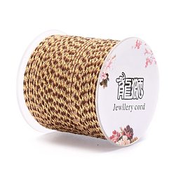 Brown 4-Ply Polycotton Cord, Handmade Macrame Cotton Rope, with Gold Wire, for String Wall Hangings Plant Hanger, DIY Craft String Knitting, Brown, 1.5mm, about 21.8 yards(20m)/roll