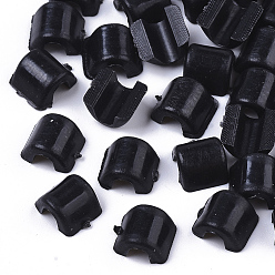 Черный Непрозрачный, как пластиковая основа, пряжка для волос, для изготовления аксессуаров для резинки для волос, чёрные, 7x7.5x4 мм , около 4000 шт / мешок