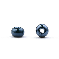 Полуночно-синий 11/0 чешский непрозрачный стеклянный бисер, lustered, круглые, темно-синий, 2.2x1.5 мм, отверстие : 0.7 мм, о 500 г / мешок