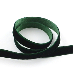Dark Green 1/4 inch Single Face Velvet Ribbon, Dark Green, 1/4 inch(6.5mm), about 200yards/roll(182.88m/roll)