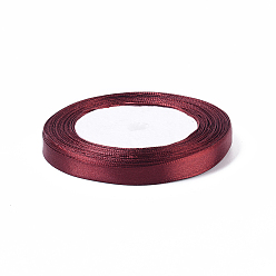 Dark Red Single Face Satin Ribbon, Polyester Ribbon, Dark Red, 3/8 inch(10mm), about 25yards/roll(22.86m/roll), 10rolls/group, 250yards/group(228.6m/group)