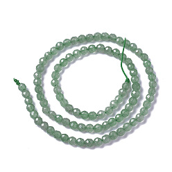 Green Aventurine Natural Green Aventurine Beads Strands, Faceted, Round, 4x3.5~4mm, Hole: 0.4mm, about 97~110pcs/strand, 15~16 inch(40~40.7cm)