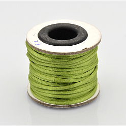 Yellow Green Macrame Rattail Chinese Knot Making Cords Round Nylon Braided String Threads, Satin Cord, Yellow Green, 2mm, about 10.93 yards(10m)/roll