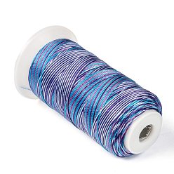 Royal Blue Segment Dyed Round Polyester Sewing Thread, for Hand & Machine Sewing, Tassel Embroidery, Royal Blue, 12-Ply, 0.8mm, about 300m/roll