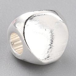 Посеребрённый Spacer бисер латунные, долговечный, треугольные, 925 серебро покрытием, 4.5x4.5 мм, отверстие : 1.8 мм
