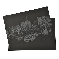 Другие Царапина радуга живопись искусство бумага, diy ночной вид на город, с бумажной карточкой и палочками, Лас Вегас, 40.5x28.4x0.05 см