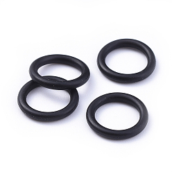 Black Rubber O Ring Connectors, Linking Ring, Black, about 13mm in diameter, 2mm thick, 9mm inner diameter