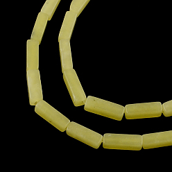 Olive Jade Cuboid Natural Olive Jade Gemstone Bead Strands, 11~14x4~5x4~5mm, Hole: 1mm, about 29~31pcs/strand, 15.3 inch