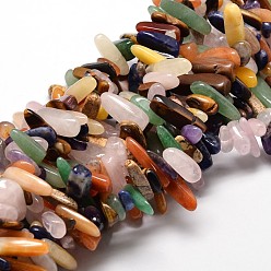 Mixed Stone Natural Mixed Stone Nuggets Beads Strands, 8~30x5~12mm, Hole: 1mm, about 15.3 inch~15.7 inch