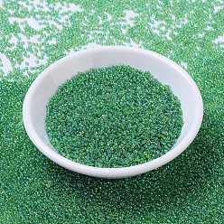(RR179L) Transparent Light Green AB MIYUKI Round Rocailles Beads, Japanese Seed Beads, (RR179L) Transparent Light Green AB, 11/0, 2x1.3mm, Hole: 0.8mm, about 1100pcs/bottle, 10g/bottle