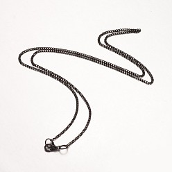 Gunmetal Iron Necklace Making, Twisted Curb Chain, with Alloy Lobster Clasp, Gunmetal, 24.45 inch