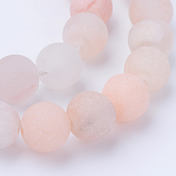 Pink Aventurine Natural Pink Aventurine Beads Strands, Frosted, Round, 10~10.5mm, Hole: 1.2mm, about 36pcs/strand, 15.5 inch