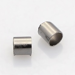 Gunmetal Brass Crimp Beads, Tube, Cadmium Free & Nickel Free & Lead Free, Gunmetal, 3x3mm, Hole: 2.5mm