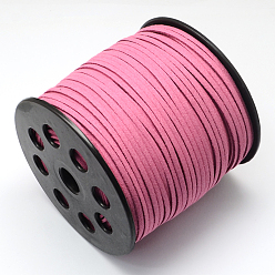 Flamingo Faux Suede Cord, Faux Suede Lace, Flamingo, 2.7x1.4mm, about 98.42 yards(90m)/roll