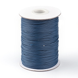 Prussian Blue Korean Waxed Polyester Cord, Prussian Blue, 1mm, about 85yards/roll