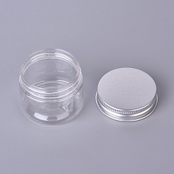 Clear Plastic Empty Cosmetic Containers, with Aluminum Screw Top Lids, Clear, 1-5/8x2 inch(4.1x5cm), Capacity: 40ml(1.35 fl. oz)