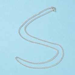 Silver Iron Necklace Making, Iron Twisted Chains with Spring Ring Clasps, Silver Color Plated, 18 inch