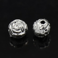 Silver Plated Plating Plastic Acrylic Flower Rose Beads, Silver Plated, 8mm, Hole: 1.5mm, about 1800pcs/pound