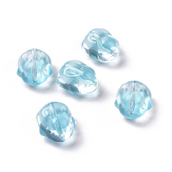 Light Sky Blue Transparent Czech Glass Beads, Rabbit, Light Sky Blue, 17.5x15x11.5mm, Hole: 1.4mm