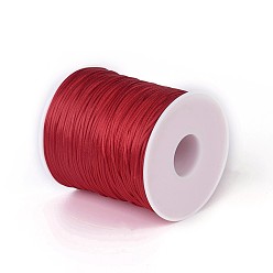 Rouge Fil de nylon, corde de satin de rattail, rouge, 2mm, environ 76.55 yards (70m)/rouleau