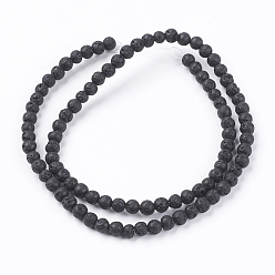 Lava Rock Natural Lava Rock Bead Strands, Round, 4.5mm, Hole: 0.5mm, about 95pcs/strand, 14.9 inch