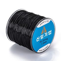 Black Korean Round Crystal Elastic Stretch Thread, for Bracelets Gemstone Jewelry Making Beading Craft, Black, 1mm, about 109.36 yards(100m)/roll