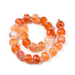 Carnelian Natural Carnelian Beads Strands, with Seed Beads, Faceted, Rondelle, 8x6mm,Hole:1mm