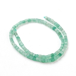 Green Aventurine Natural Green Aventurine Beads Strands, Cube, 4x4x4mm, Hole: 0.7mm, about 93pcs/Strand, 15.75 inch(40cm)
