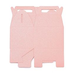 Pink Creative Portable Foldable Paper Gift Box with Handles, Gable Favor Boxes, for Gift Giving & Packaging, Pink, 7.2x5.8x9.2cm