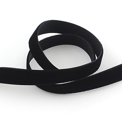 Black 1/4 inch Single Face Velvet Ribbon, Black, 1/4 inch(6.5mm), about 200yards/roll(182.88m/roll)