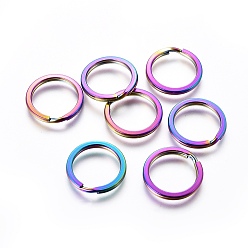 Rainbow Color Ионное покрытие (ip) 304 разъемные кольца для ключей из нержавеющей стали, брелок для ключей, Радуга цветов, 16 мм