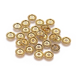 Antique Golden Alloy Spacer Beads, Cadmium Free & Nickel Free & Lead Free, Rondelle, Antique Golden, 10x2mm, Hole: 3mm