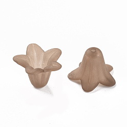 Chocolat Perles acryliques transparentes, givré, fleur, chocolat, 17.5x12mm, trou: 1.5 mm, environ 770 pcs / 500 g