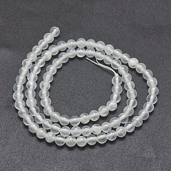Selenite Natural Selenite Beads Strands, Round, 4mm, Hole: 0.8mm, about 91pcs/strand, 15.7 inch(40cm)