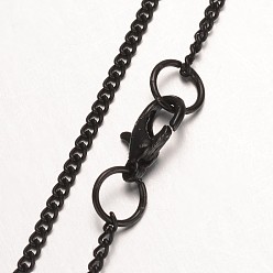 Gunmetal Iron Necklace Making, Twisted Curb Chain, with Alloy Lobster Clasp, Gunmetal, 24.45 inch