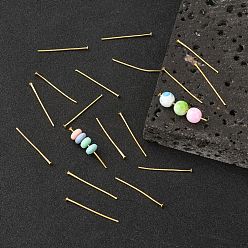 Golden Iron Flat Head Pins, Cadmium Free & Lead Free, Golden, 30x0.75~0.8mm, 20 Gauge, about 6730pcs/1000g, Head: 2mm