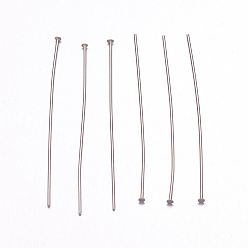 Stainless Steel Color 304 Stainless Steel Flat Head Pins, Stainless Steel Color, 12x0.5mm, 24 Gauge, Head: 1mm