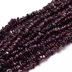 Garnet Natural Garnet Chip Beads Strands, 5~14x4~10mm, Hole: 1mm, about 15.5 inch~16.1 inch