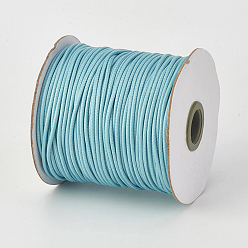 Cyan Eco-Friendly Korean Waxed Polyester Cord, Cyan, 0.5mm, about 169.51~174.98 Yards(155~160m)/Roll