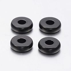 Electrophoresis Black 304 Acier inoxydable perles d'espacement, donut, électrophorèse noir, 8x2.5mm, Trou: 3mm