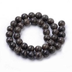 Wood Lace Stone Natural Wood Lace Stone Beads Strands, Round, 10mm, Hole: 1mm, about 40pcs/strand, 15.7 inch