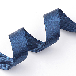 Midnight Blue High Dense Single Face Satin Ribbon, Polyester Ribbons, Midnight Blue, 1/4 inch(6~7mm), about 25yards/roll, 10rolls/group, about 250yards/group(228.6m/group)