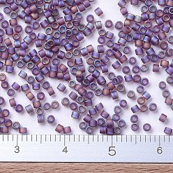 (DB0869) Matte Transparent Mauve AB MIYUKI Delica Beads, Cylinder, Japanese Seed Beads, 11/0, (DB0869) Matte Transparent Mauve AB, 1.3x1.6mm, Hole: 0.8mm, about 10000pcs/bag, 50g/bag